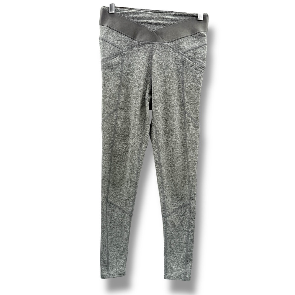 Free People Movement Crossover Heather Gray Leggings Sz S Mid Rise Cropped